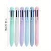 10pcs Creative Macaron 6-color Ballpoint Pen Solid Color Click Pen Multi-color Oil Pen Color Accounting Pen