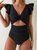 Women's Ruffle Backless High-Waist Slimming One-Piece Bikini Swimsuit
