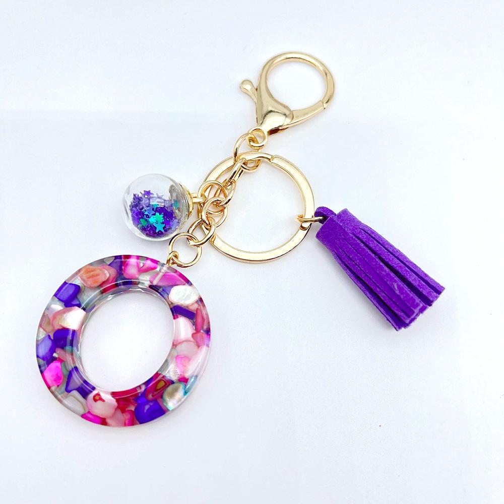 Европейский и американский хит продаж брелок с английскими инициалами и фиолетовой кисточкой