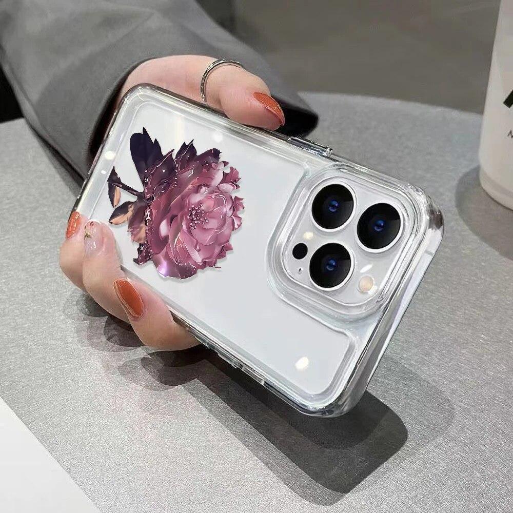Чехол для телефона с цветком розы для iPhone 13, чехлы для iPhone 14 11 15 12 Pro Max XR XS Max X 7 8 14 Plus SE 2020, мягкий силиконовый чехол