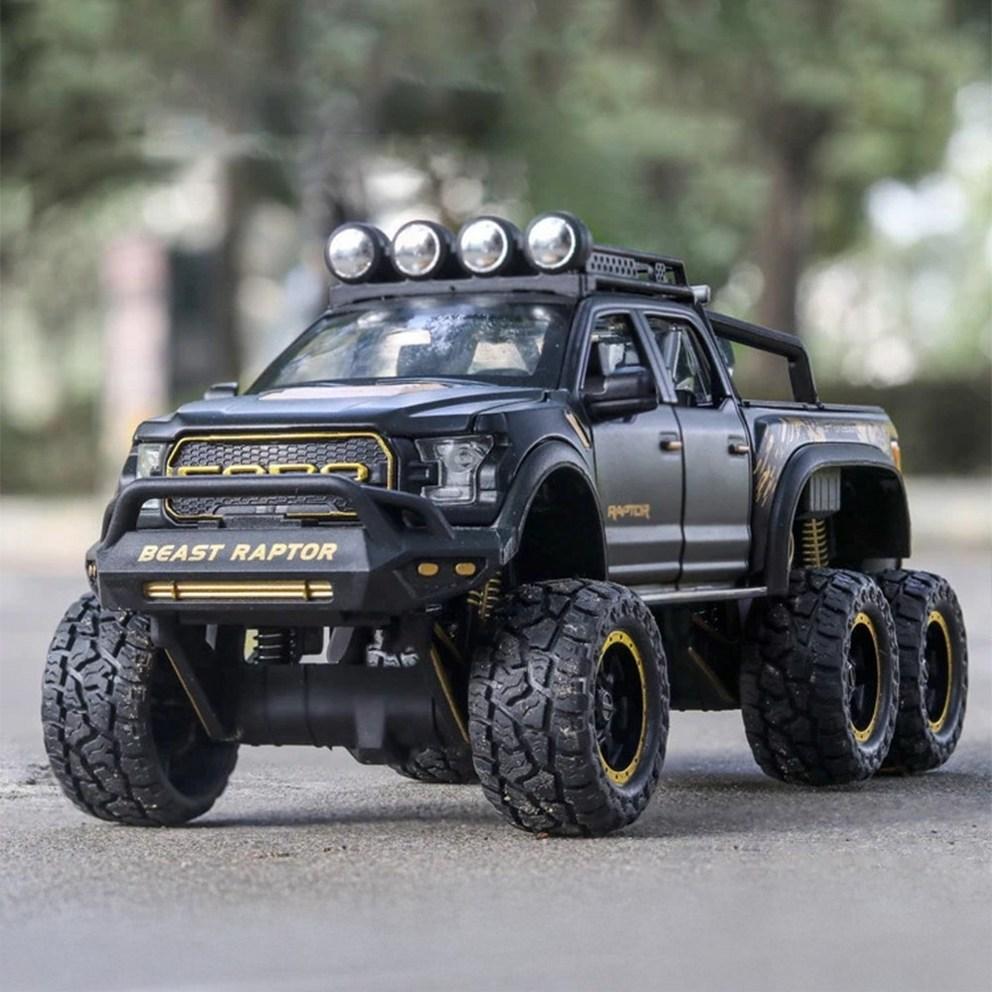 Моя Машина Премиум 1:Модель автомобиля Ford Raptor F-150 из литого сплава, масштаб 1:24, фигурка - Красный