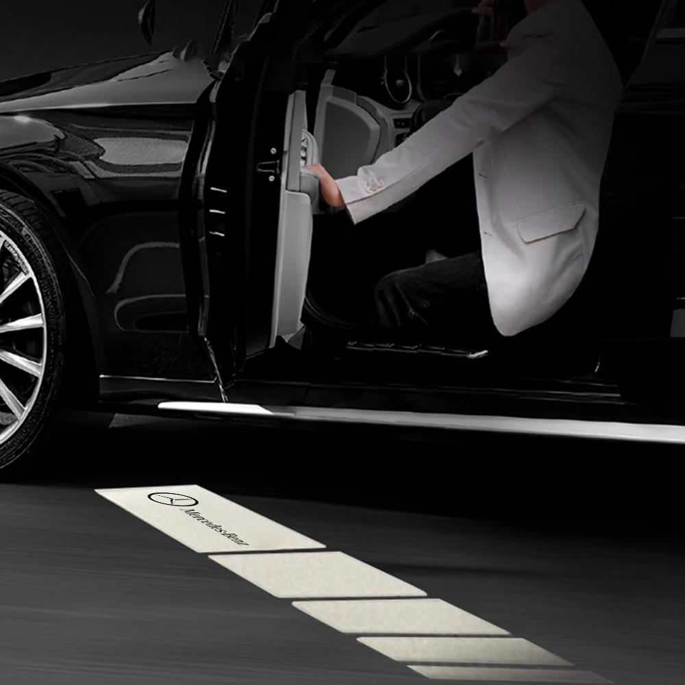 2 шт. Коврик с подсветкой в виде ангельских крыльев, светодиодная лампа-проектор для зеркала заднего вида для Mercedes Benz AMG A B C E S Class GLA GLB GLC CLS EQC