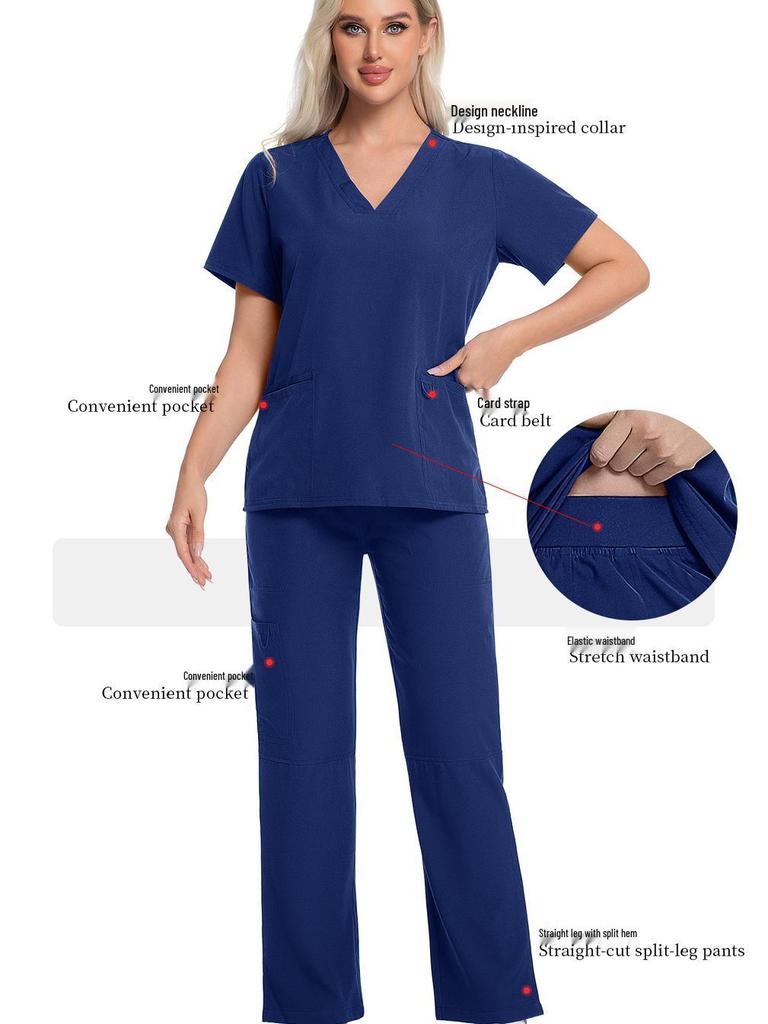 Short Sleeve Nurse Uniform Set for Spa, Salon, and Medical Staff - Available In Five Colors