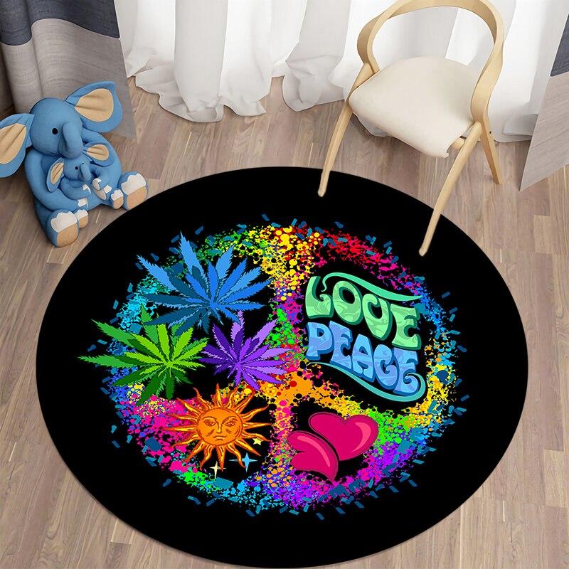 Черный кот Kawaii HD печатный круглый ковер для гостиной, коврики для кемпинга, пикника, фланелевый противоскользящий коврик, коврик для йоги, странные вещи