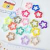 5pcs Acrylic Hollow Flower Charm Star Pendant Spacer Bead for DIY Earring Necklaces Bracelets Jewelry Making Findings