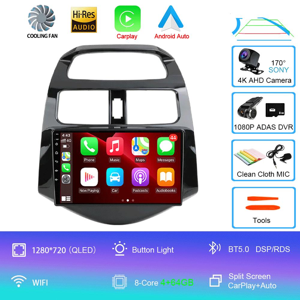 Android 14 Video Player Carplay Car Radio For Chevrolet Spark Beat Matiz Creative 2010 - 2014 Multimedia  GPS 2din Stereo