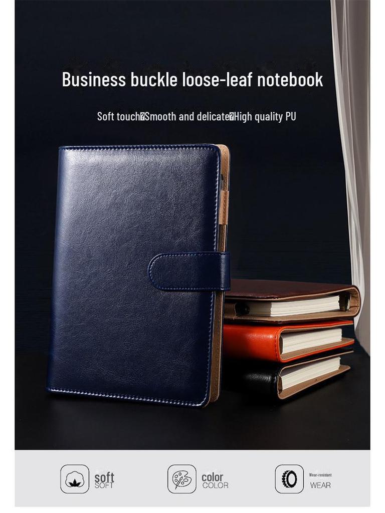 Набор блокнотов формата A5/B5 с кожаной магнитной застежкой и отрывными листами с настраиваемым логотипом