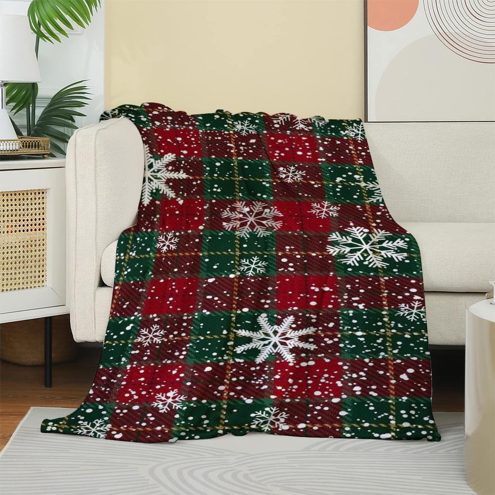 Рождественский плед с узором снежинок, мягкий и уютный плед для дивана, праздничный зимний праздничный декор, одеяло для дома в подарок