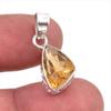 Natural Citrine Gemstone Handmade 925 Solid Sterling Silver Gift Pendant 1" T9m33