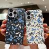 Кожаный чехол из мягкого ТПУ для iPhone 16 16e 15 Pro Max 14 13 12 11 с принтом маленькой бабочки, противоударный, мягкий силиконовый чехол для телефона