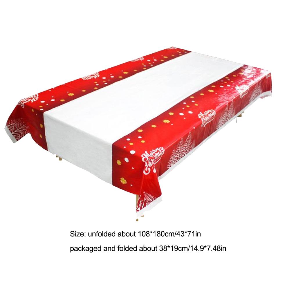 Рождественская полиэтиленовая скатерть для вечеринки, декора, пикника, одноразовые скатерти, прямоугольные столы, скатерть для украшения 108x180 см