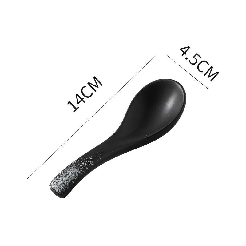 13cm Japanese Retro Ceramic Soup Spoon Eating Spoon Kitchen Utensils Teaspoon Tableware Kitchen Cooking Utensils Tools4