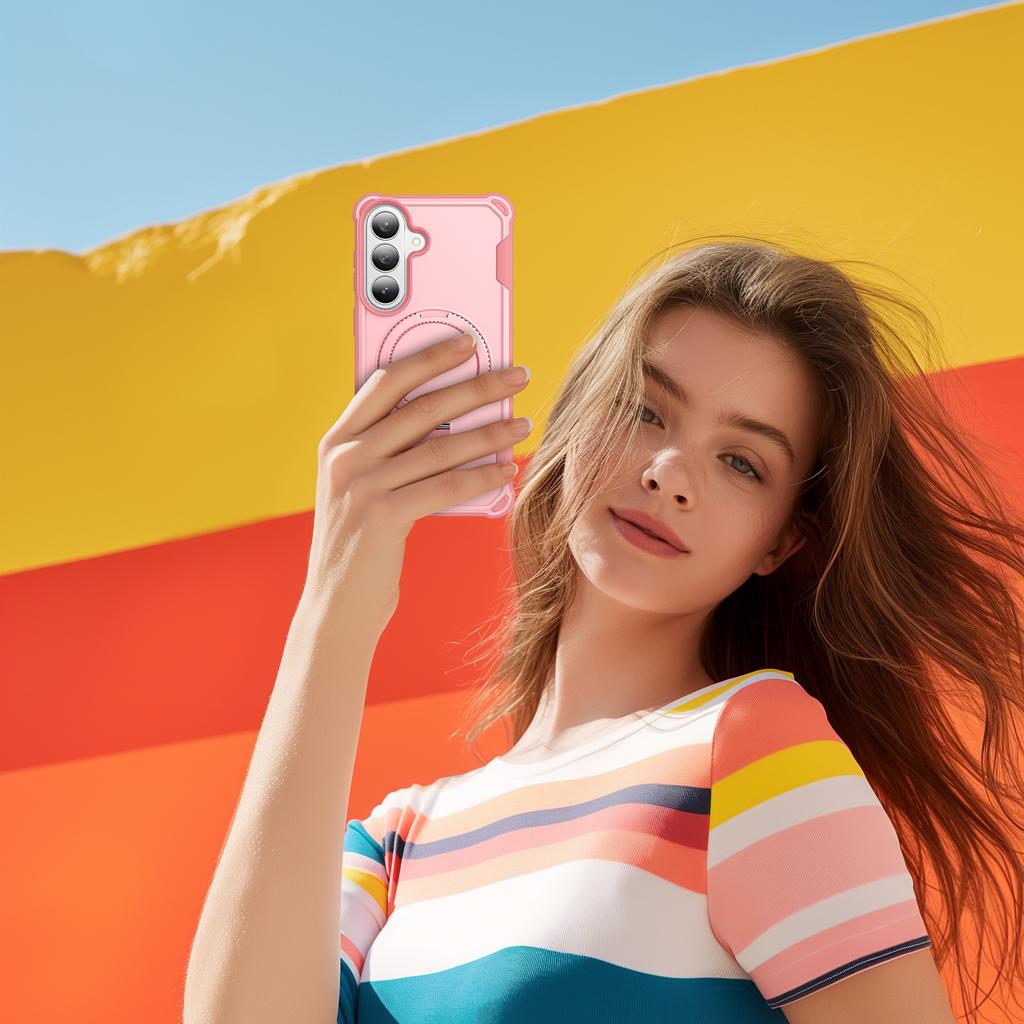 Для Samsung Galaxy S26 Магнитный чехол с подставкой TPU + PC Ударопрочная задняя крышка телефона