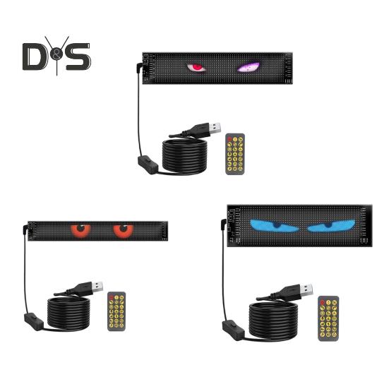 Цветной глазной светильник, гибкий мягкий экран для окон, динамические светодиодные фонари, управление со смартфона, водонепроницаемые светодиодные глаза для окна автомобиля