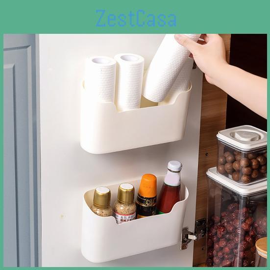 Box Storage Kitchen 2pcs Wallmounted Organiser Box Spacesaving Storage Container For Home Bathroom