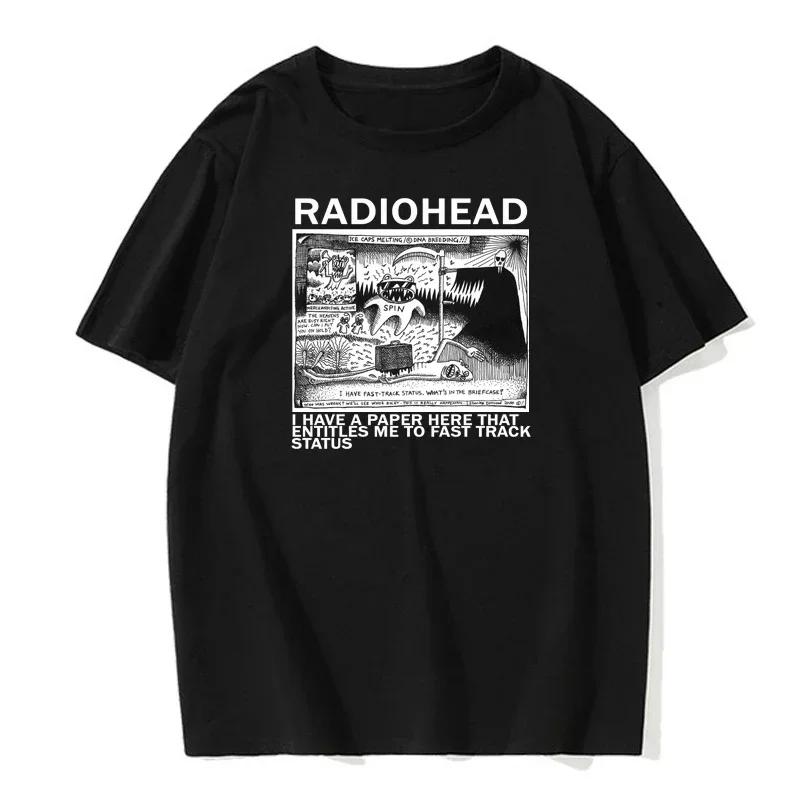 Футболка Radiohead Мужская классическая футболка Североамериканский тур Rock Boy Hombre Hip-Hop Street Хлопковая футболка европейского размера