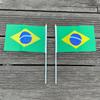 xvggdg  100pcs  14 * 21cm    Promotion Wholesale    Brazil   Hand  flag  Waving National Flag