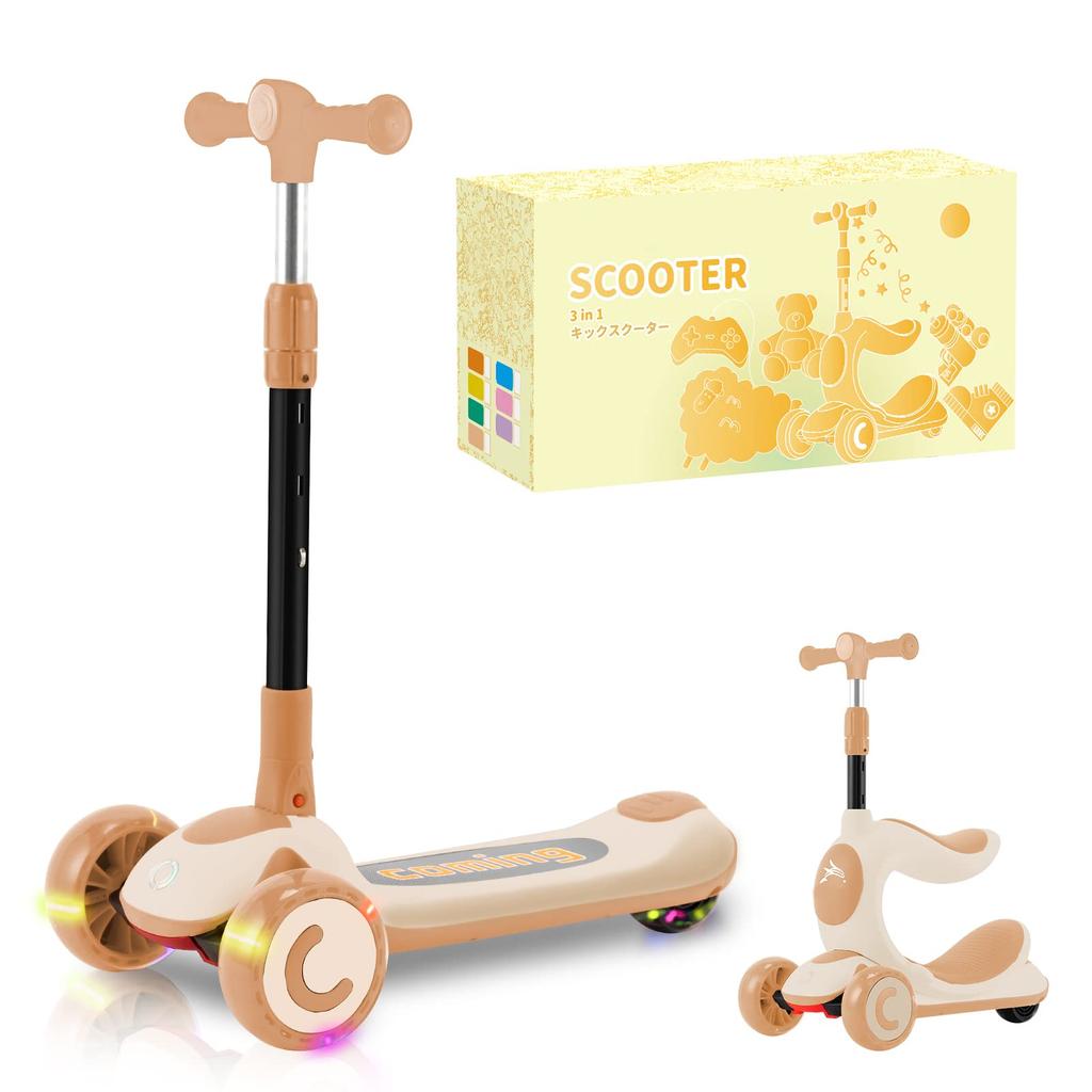 Детский самокат для ног, высота, подсветка, светодиодная подставка, направленная, легкая в загрузке, грузоподъемность, заднее колесо, подарок для детей "MIMOSA" для детей, 3 уровня
