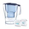 Brita Water Purifier Pot Filtered Water Aruna XL Blue Maxtra Plus with 2 Cartridges Japanese Pure Performance Capacity 1.75L (Total Capacity 3.5L)