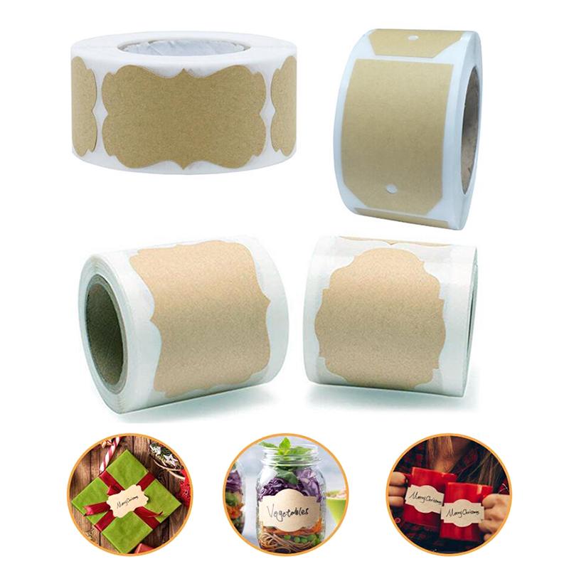 250 шт./1 рулон крафт-бумаги, пустая этикетка, наклейка, сделай сам, подарочная этикетка, конверт, уплотнительная наклейка