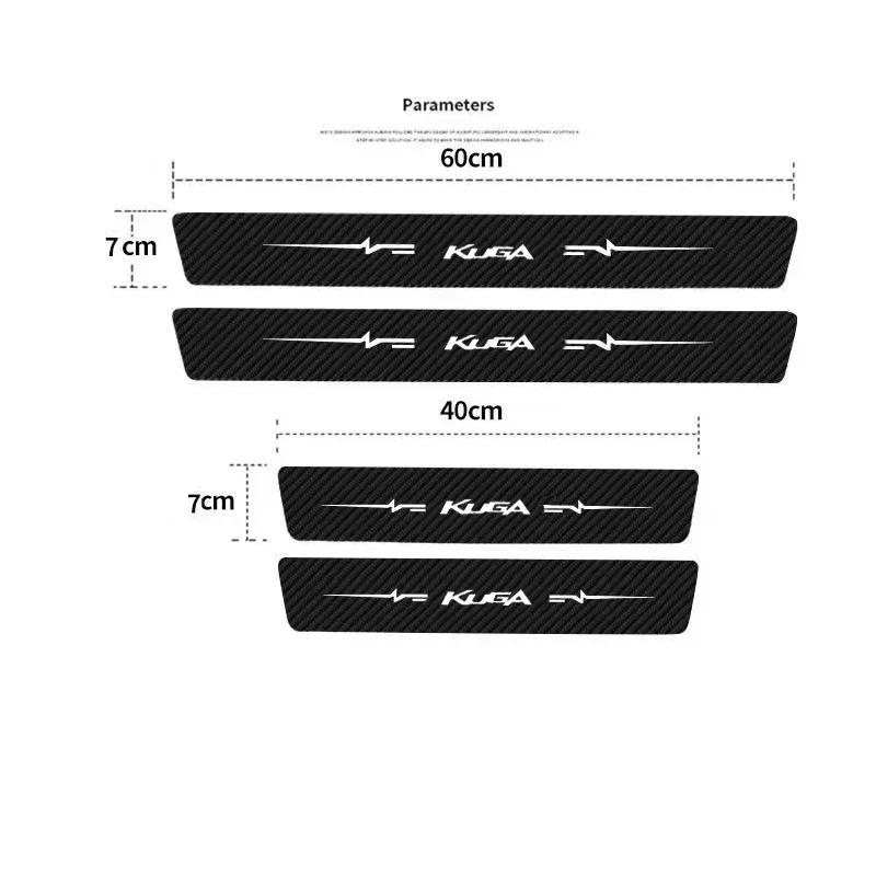 For Ford KUGA Logo Car Door Sill Protector Sticker Waterproof Anti Scratch Guard Plate Decal Auto Modification Accessories