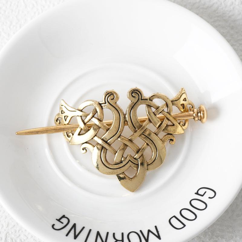 Европейская и американская ретро заколка для волос с кельтским узлом - Металлическая корона для высокой прически