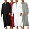 Men's Islamic Ramadan Jubba Kaftan Dishdash Arab Robe Thobe T Shirt Dress Tunic