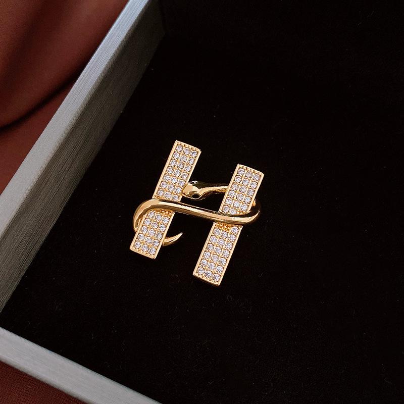 Средневековая винтажная брошь с бриллиантовой буквой - ретро-роскошные украшения для женщин высокого класса