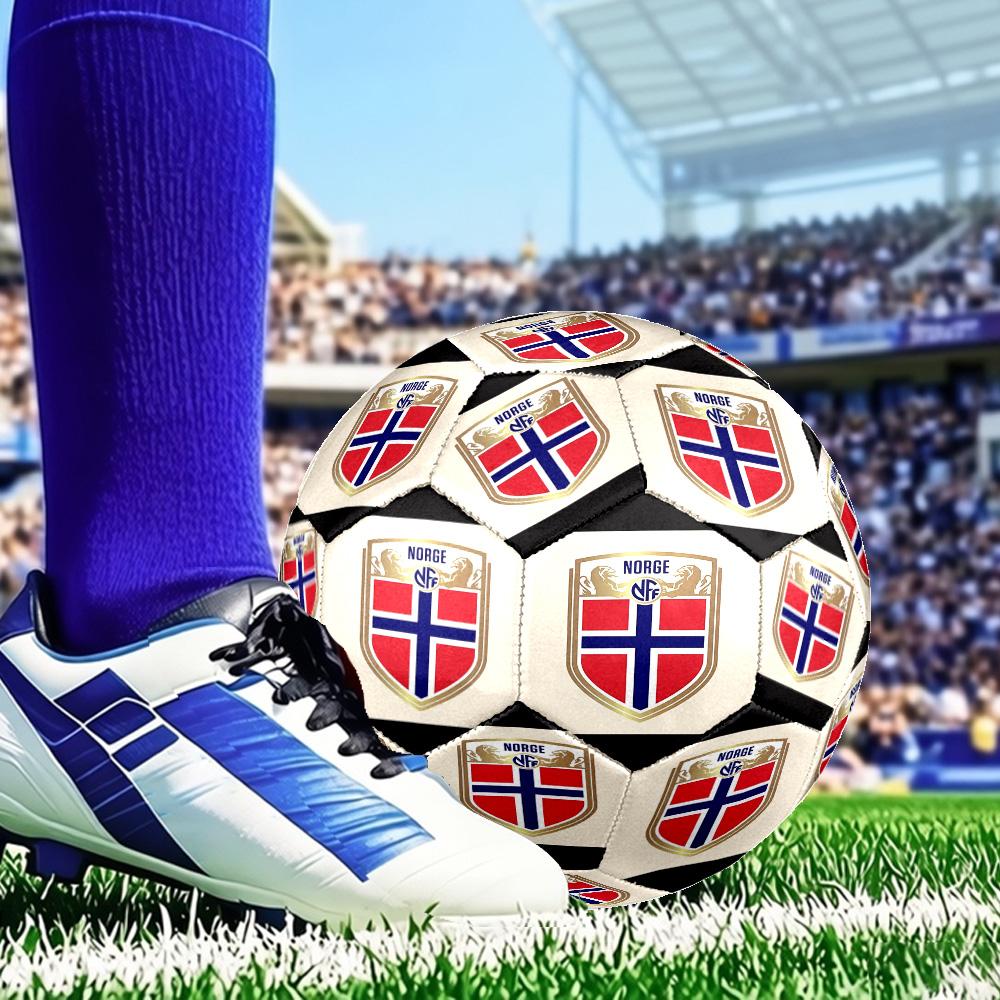 Norwegian Football Crest Size 5 Soccer Ball, Suitable for Training and Matches, High-Elasticity, Wear-Resistant Material Gift for Fan