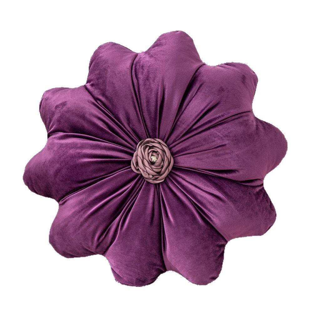 Dutch Velvet Sunflower Throw Pillow Flower Shaped Cushion Minimalist Decorative Pillow for Sofa Bedroom