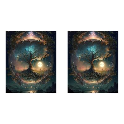 5D DIY Полная круглая дрель Алмазная картина Ужас Замок Декор Искусство Ремесло 45x55см