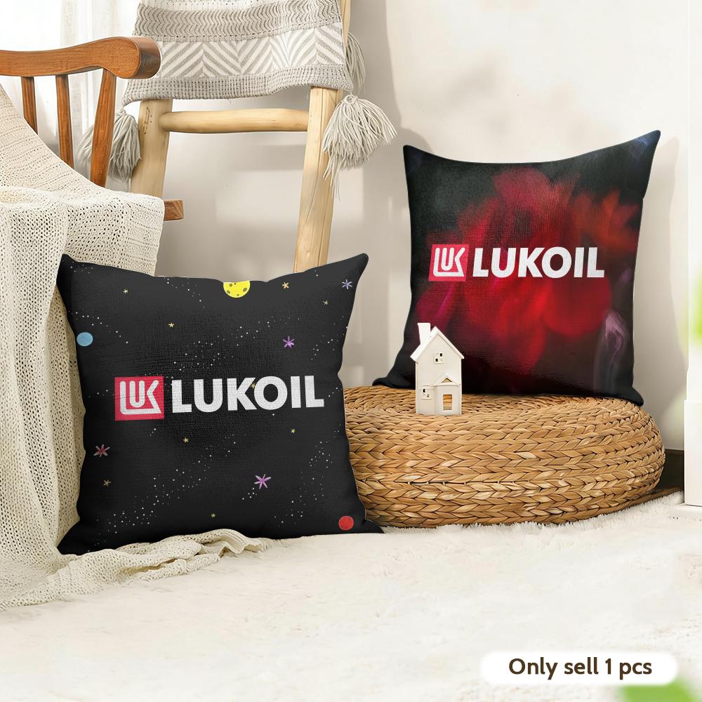 Fashion LLukoil Cushion Cover Natural Linen Organic Fabric DoubleSided Printing Couch Pillow Covers Home Decor