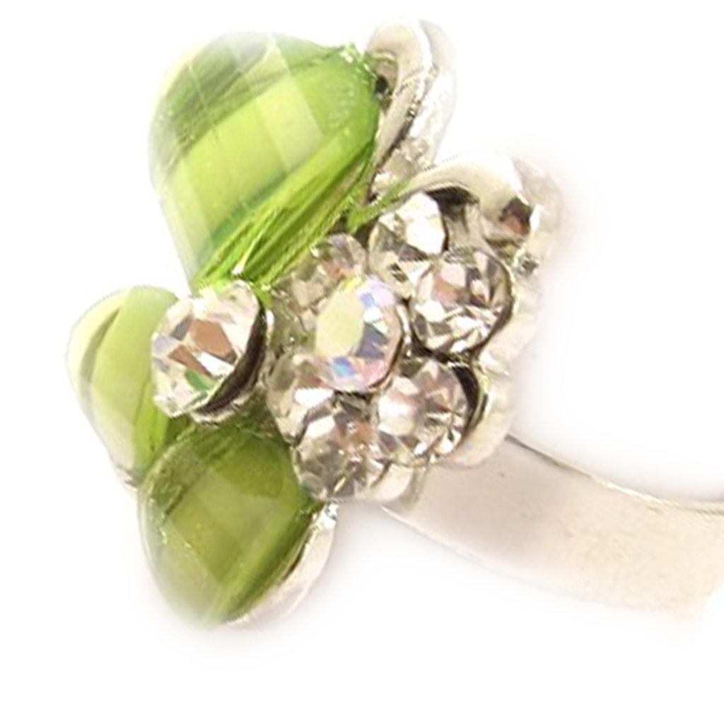 Les Trésors De Lily [C6730] - Зеленое кольцо с кристаллами 'Butterfly Princesa'