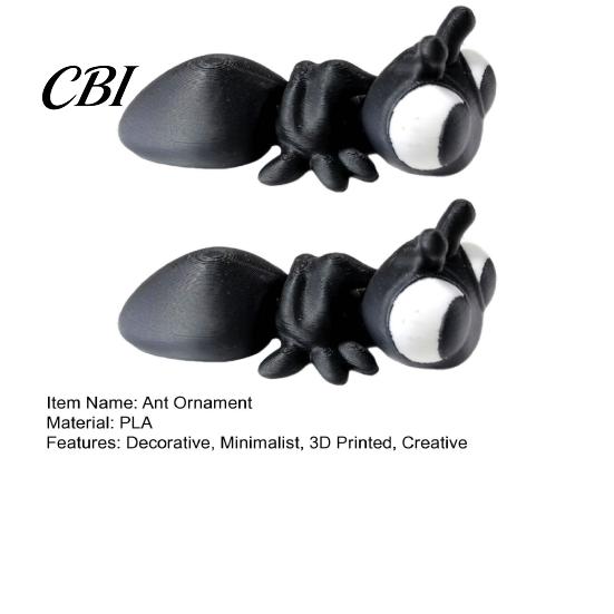 Durable 3D Printed Toy 2Pcs Ant Ornaments, Mini Cute Figurines, Big Figurine Eyes Desktop Decoration, Gift Idea & Photography Prop