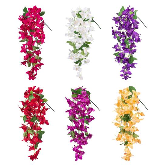 2 шт. подвесной искусственный бугенвиллея Speetabilis устойчивый к ультрафиолетовому излучению реалистичный искусственный цветок для свадебной вечеринки в помещении, на открытом воздухе, в саду, дворе, украшение из искусственного цветка