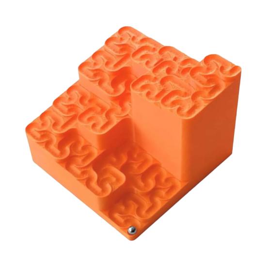 3D-печать Кривая Гильберта Мраморный трек Фрактальный трек для шариков Бесконечный фрактальный лабиринт со стальными шариками Кинетическое искусство Фрактальная математика Настольная игрушка