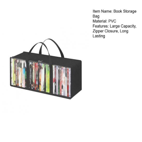 Сумка для хранения книг с ручкой, застежка-молния, большая вместимость, прозрачная