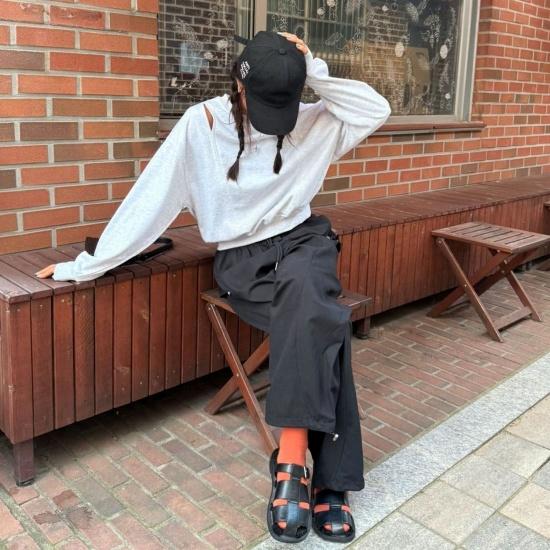 Soft Cut-Out Shoulder Sweatshirt (3 color)