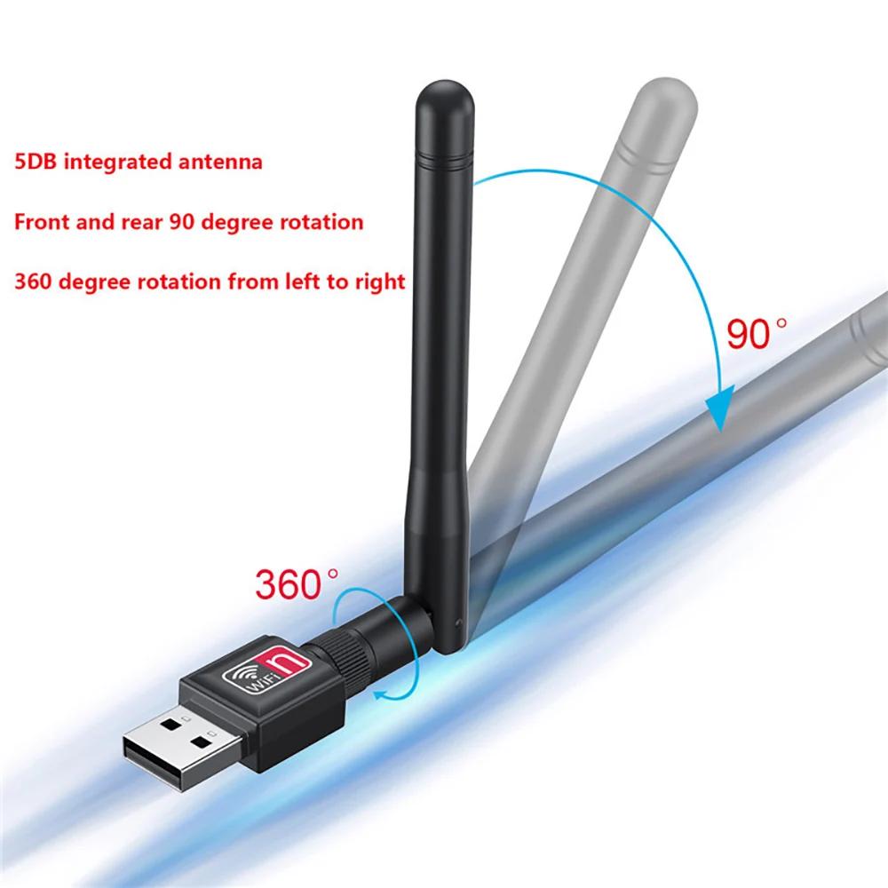 1PC Mini USB WiFi Adapter 150Mbps 2.4G Wireless Network Card USB LAN Dongle 802.11 B/g/n 5db Antenna Wi Fi Receiver For PC Laptop