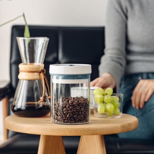 OHM Electric Vacuum Storage Container, Glass Automatic Vacuum Canister, Airtight Storage Container, Electric Canister, Reusable Automatic Suction, 750