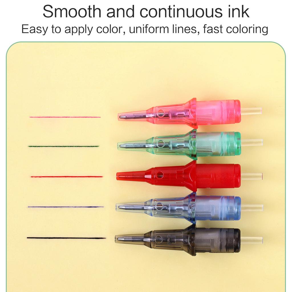 20 шт. шариковых ручек для практики татуировок картриджи иглы шариковые ручки картриджи татуировки иглы для рисования практика