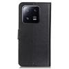 Litchi Texture Phone Case for Xiaomi 13 5G,PU Leather Shockproof Viewing Stand Wallet Cover