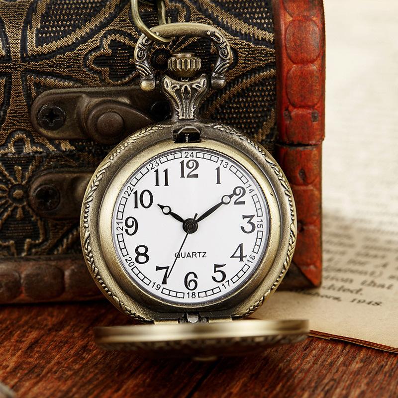 Новые персональные ретро классические раскладные мужские и женские универсальные кварцевые большие карманные часы-подвеска