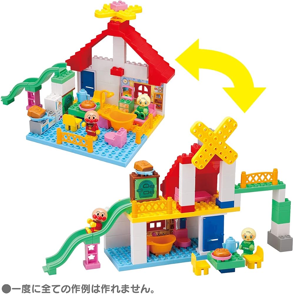 [BANDAI (БАНДАЙ)] BlockLabo Блок Лаб Анпанман Пекарня и Дом с Горкой Ведро с Кубиками Целевой Воз...