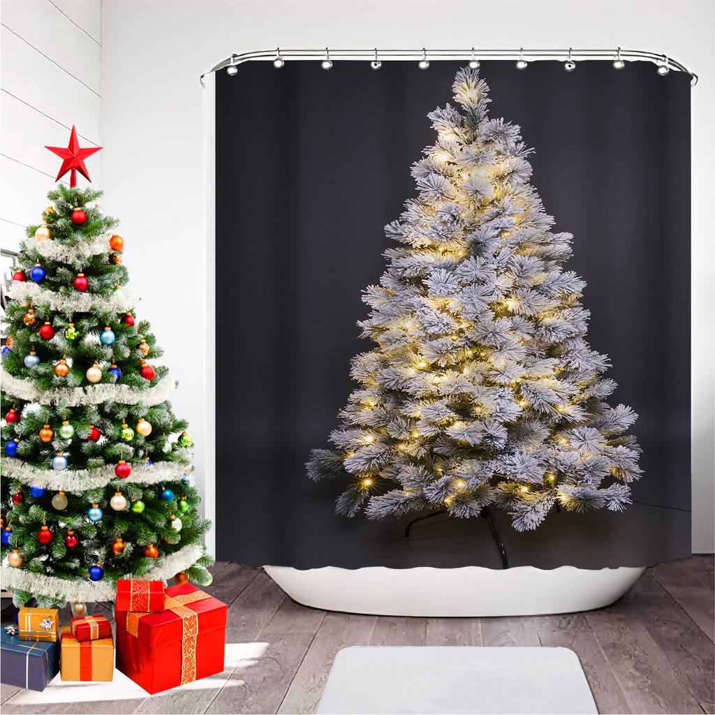 GAEChristmas Печатная Шторка для Ванной Душа Снеговик Санта-Клаус Водонепроницаемая Полиэстеровая Шторка Домашний Декор Окно Рождество