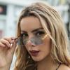 Frameless Square Fashion Glasses, Colorful Women's and Men's Retro Metal Glasses