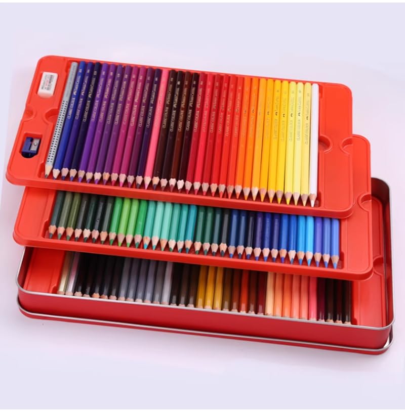 Faber-Castell Акварельные карандаши, набор из 100 цветов, красная жестяная коробка, 514001 [Параллельный импорт]