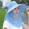 Women's Anti-UV Dual-Use Sun Hat with Face Shield for Summer Tea Picking, Riding, and Working