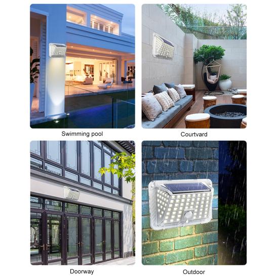 Уличная садовая лампа освещает ваше открытое пространство с помощью 90 светодиодов на солнечной энергии, 3 режима освещения, водонепроницаемый настенный светильник с датчиком движения