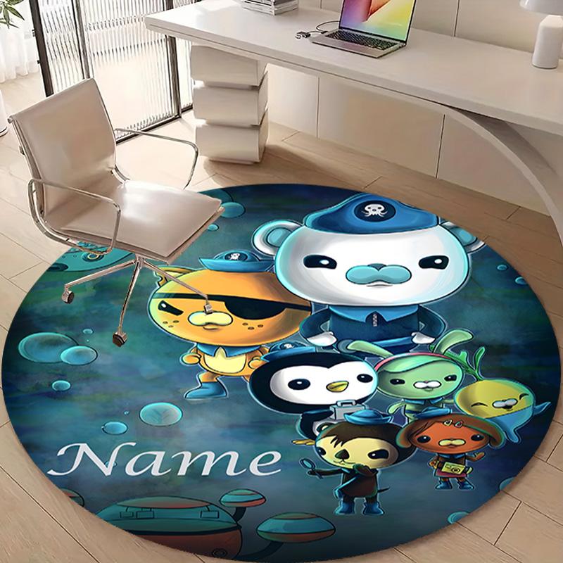 Personalized O-OCTONAUTS Round Chair Office Rug - Perfect for Mat, Office Chair & More - Ideal Gift for Birthdays and Holidays